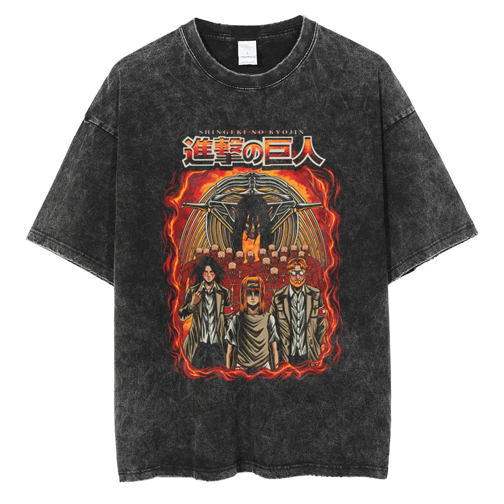 Attack On Titan T-shirts Tee Men Women Vintage Manga Oversized Casual, Different models