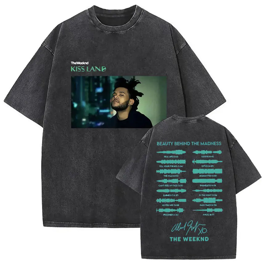 The Weeknd Vintage Washed T Shirt Men, different model