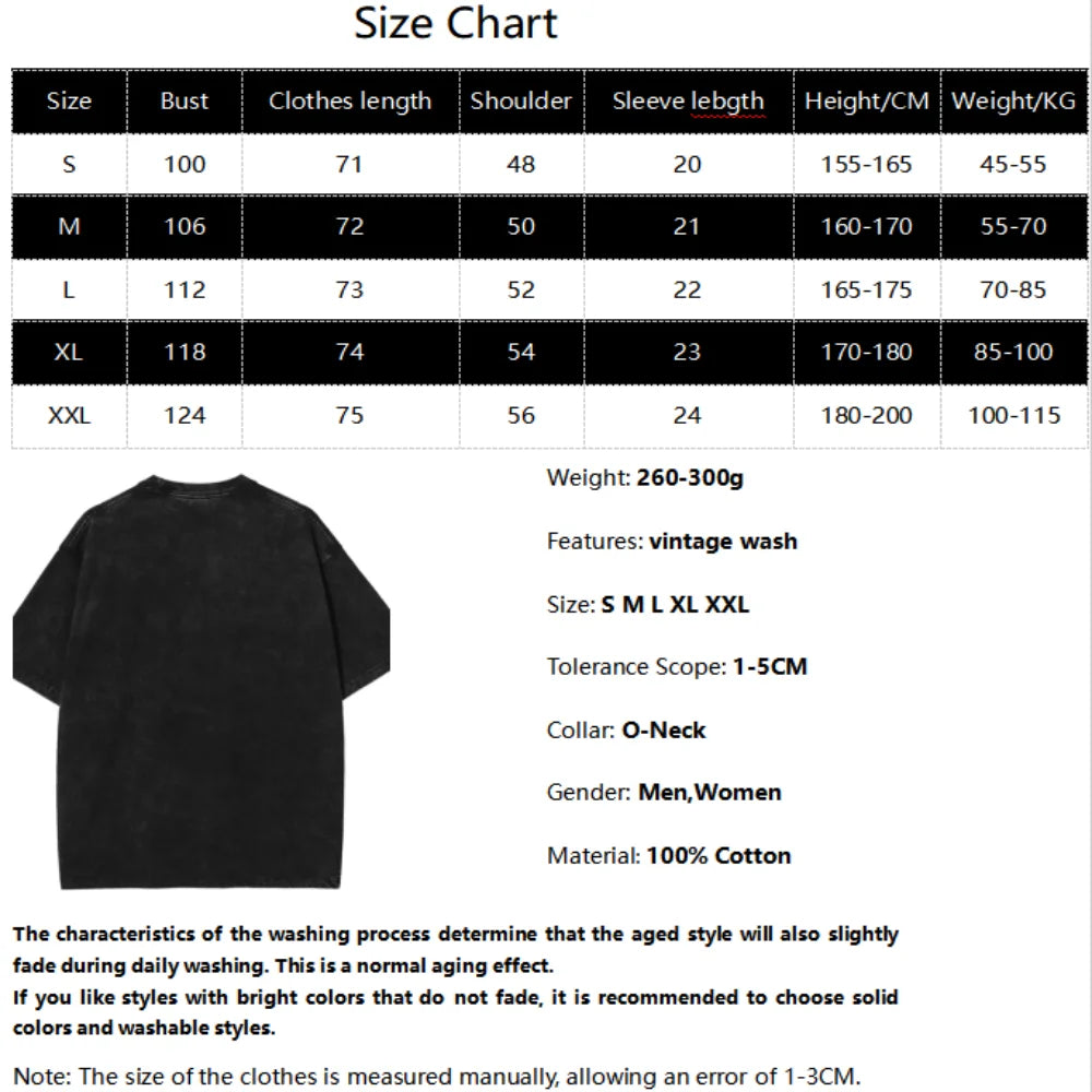 Anime JoJo's Bizarre Adventure Made In Heaven T Shirt Men Oversized Washed, different model