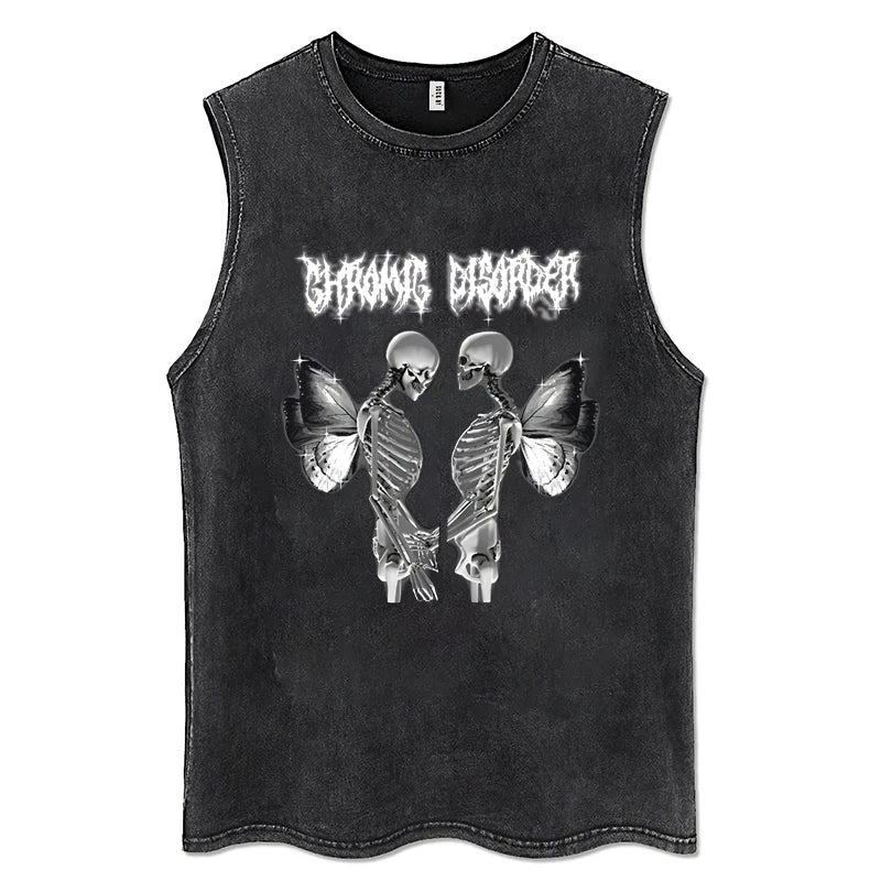 Y2K Tanks Tops for Men Women Vintage Black Men's Tshirts Gothic