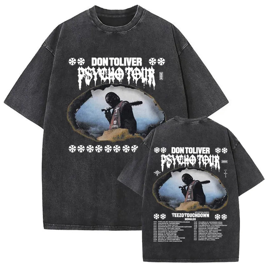 Washed Vintage Rapper Don Toliver Hardstone Psycho  Oversized T-shirts, different models