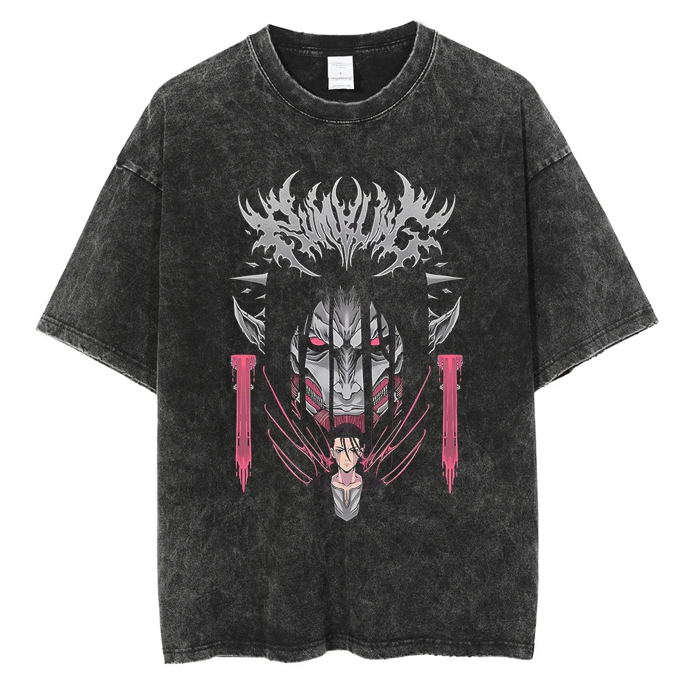 Attack On Titan T-shirts Tee Men Women Vintage Manga Oversized Casual, Different models