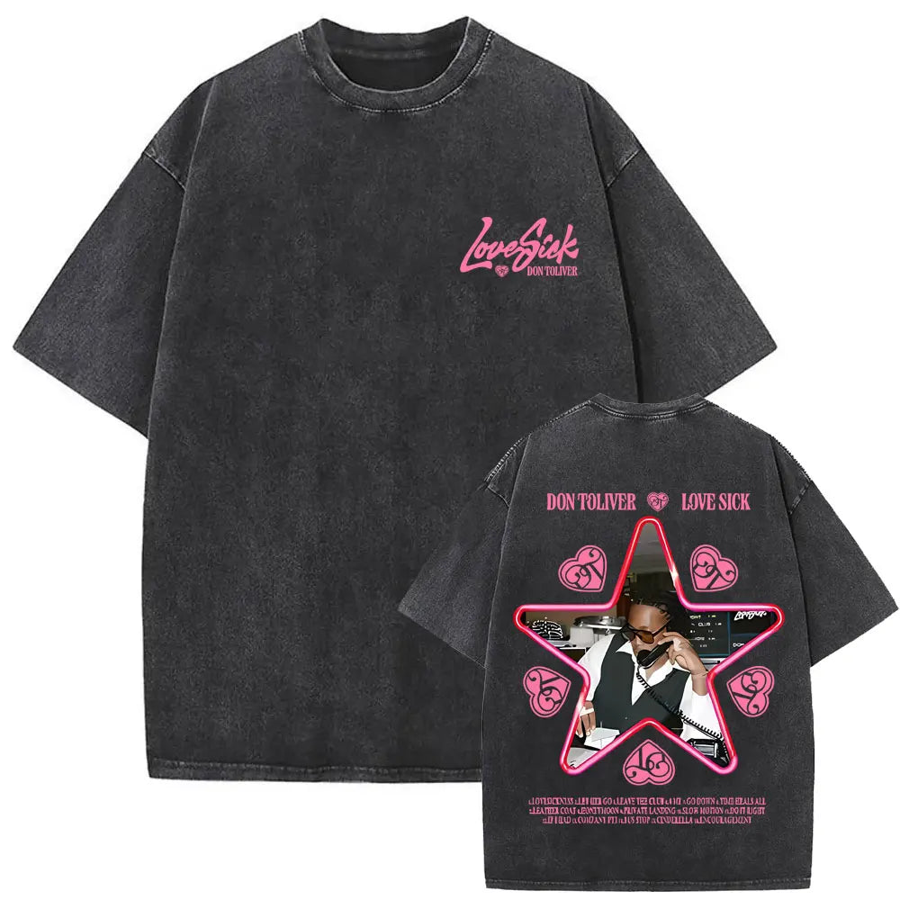 Washed Vintage Rapper Don Toliver Hardstone Psycho  Oversized T-shirts, different models