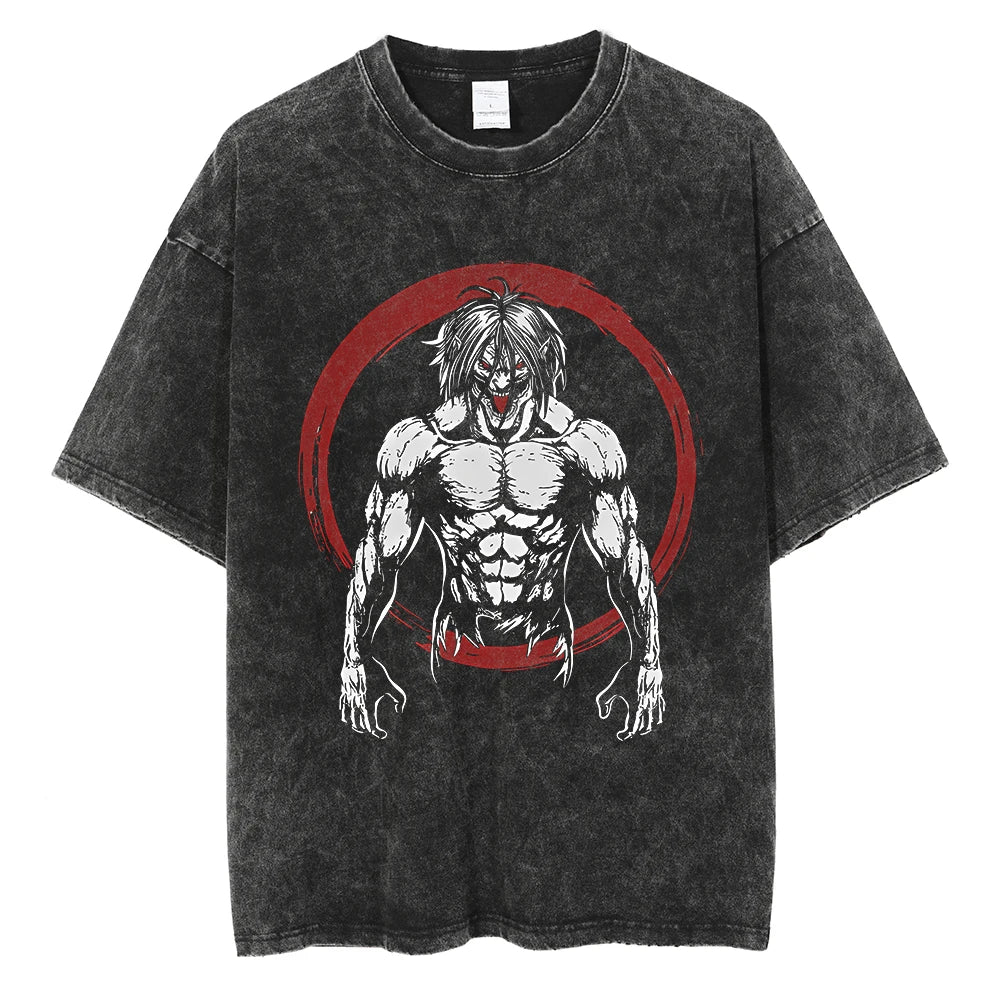 Attack On Titan T-shirts Tee Men Women Vintage Manga Oversized Casual, Different models