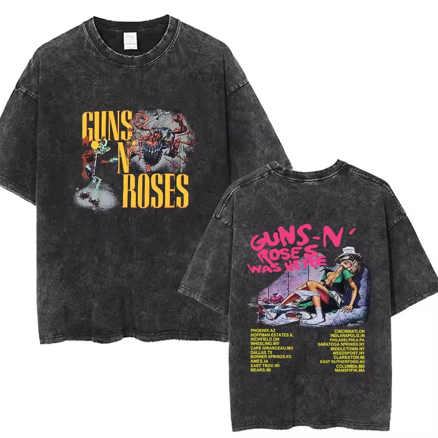Mens T-Shirts Men Guns N Roses 85 Washed Vintage, different models