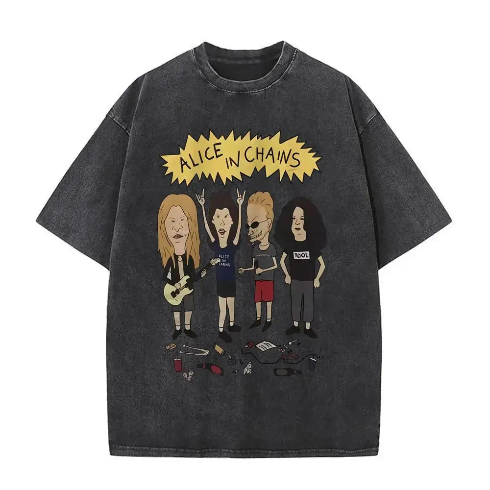 T-Shirt Rock Band Alice in Chains Dirt Washed Vintage  Y2k, different models