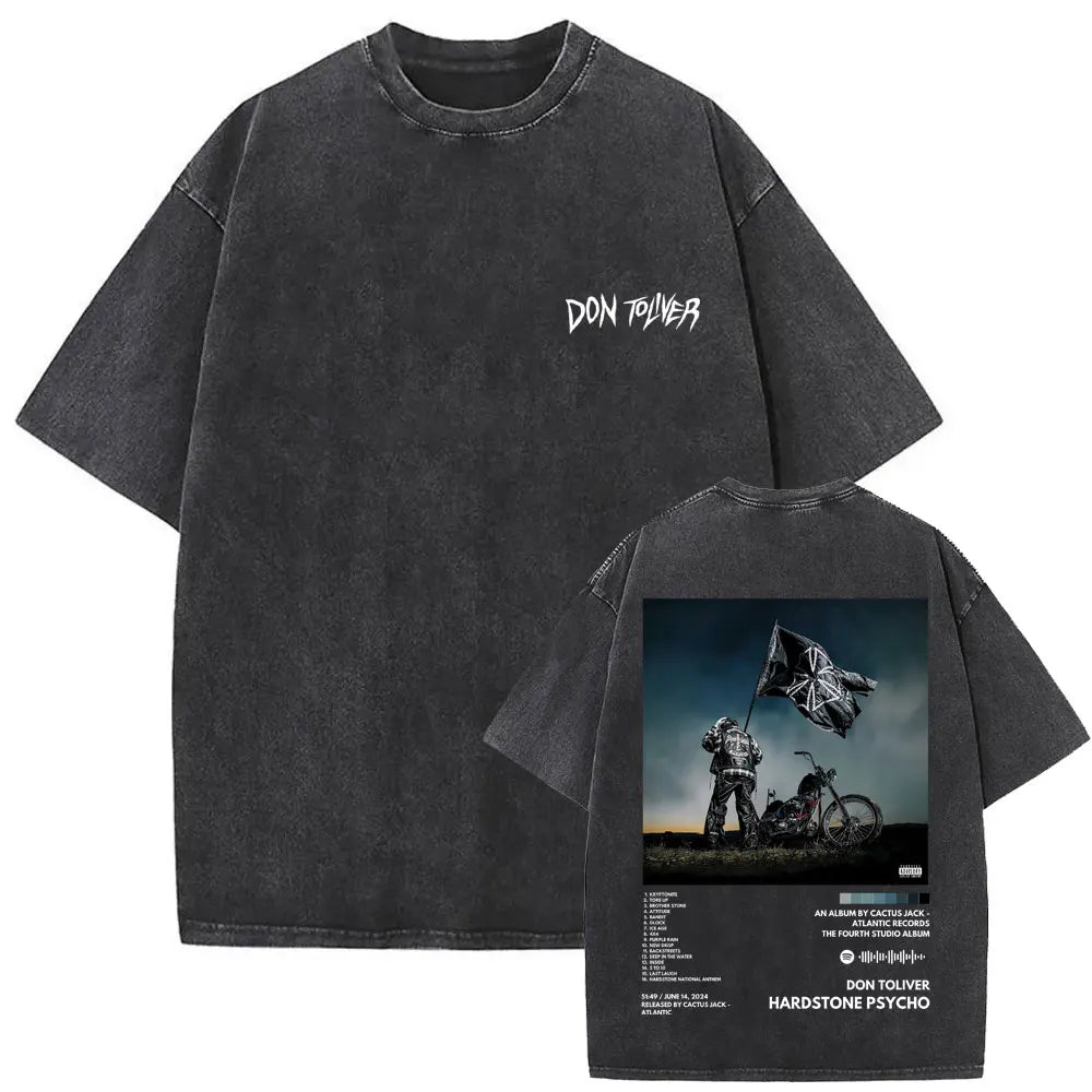 Washed Vintage Rapper Don Toliver Hardstone Psycho  Oversized T-shirts, different models