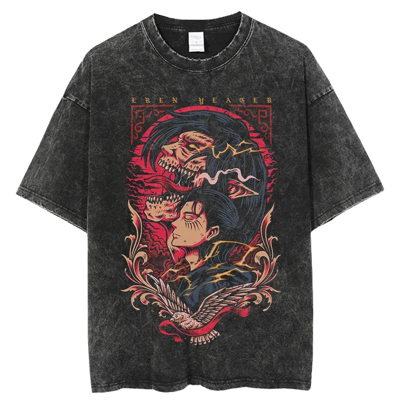 Attack On Titan T-shirts Tee Men Women Vintage Manga Oversized Casual, Different models