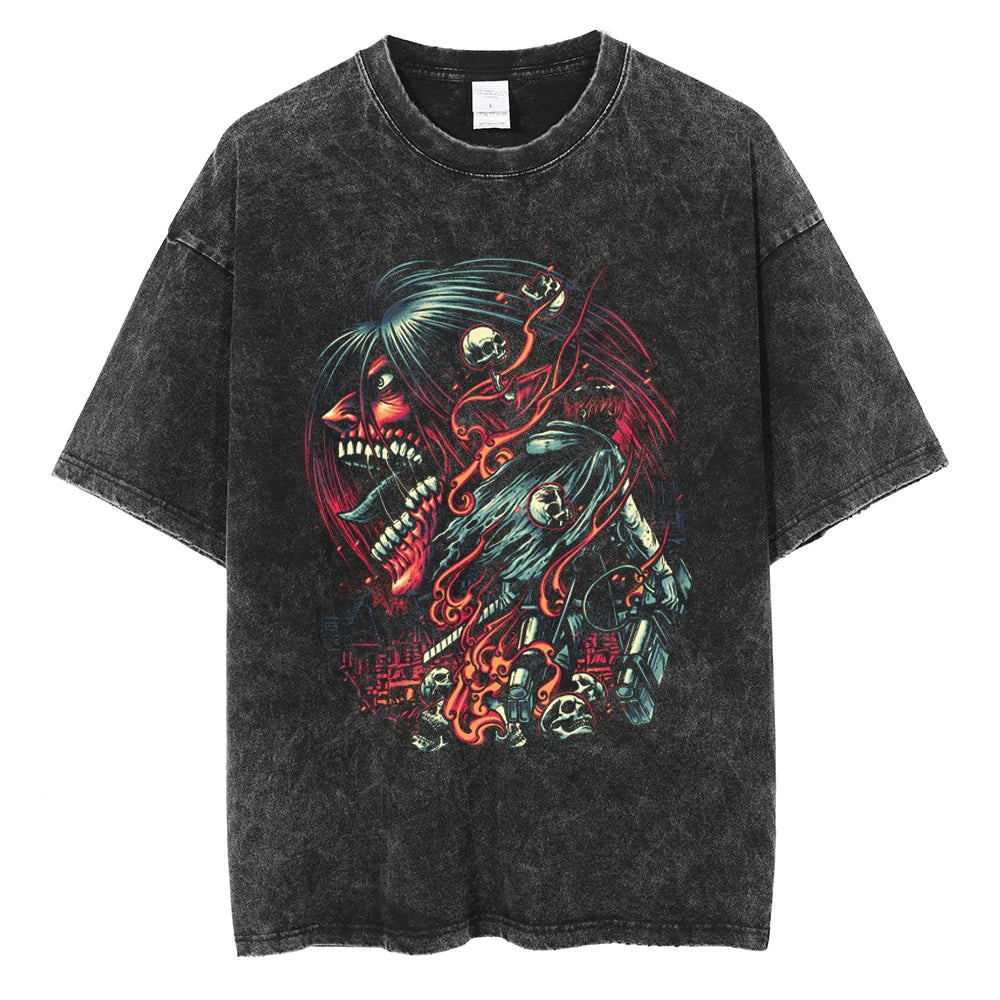 Attack On Titan T-shirts Tee Men Women Vintage Manga Oversized Casual, Different models