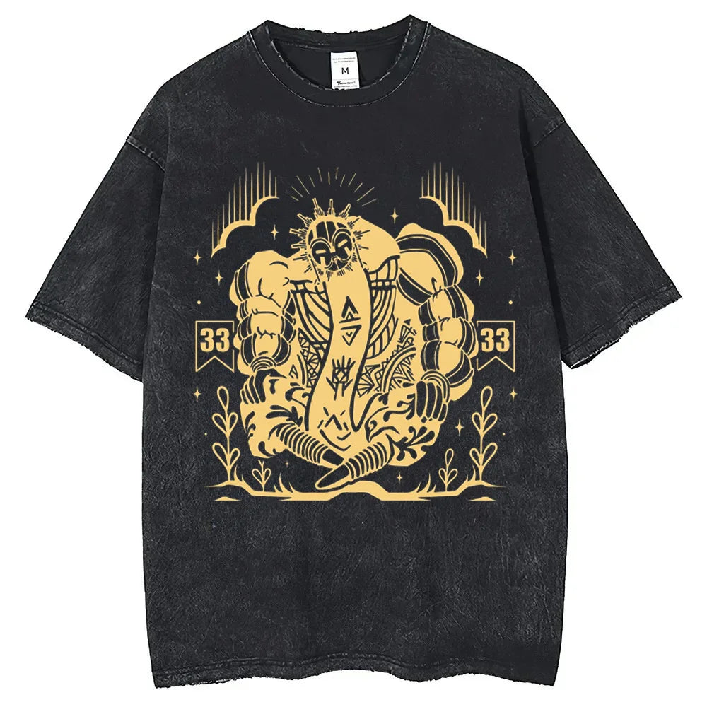 Clair Obscur Expedition 33 T-shirts for Men Merch T-Shirt Vintage Wash