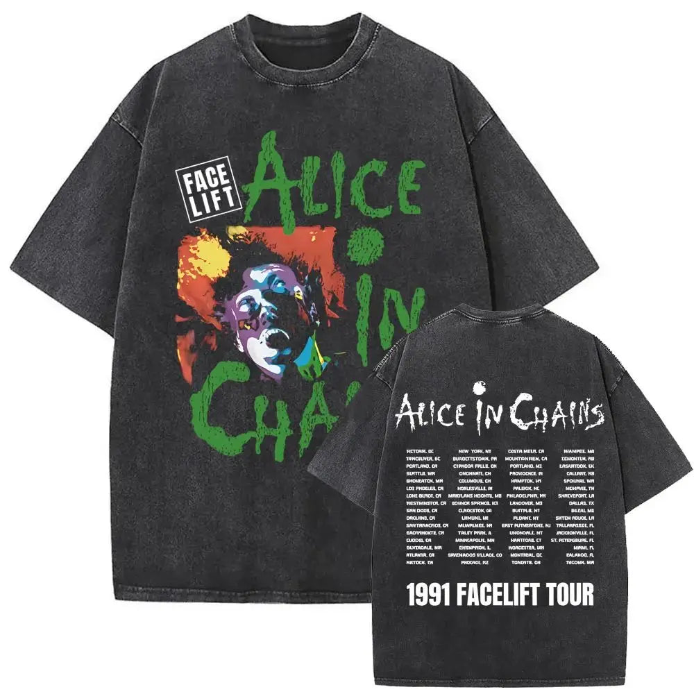 T-Shirt Rock Band Alice in Chains Dirt Washed Vintage  Y2k, different models