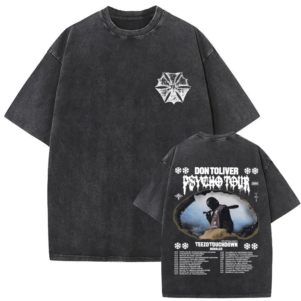 Washed Vintage Rapper Don Toliver Hardstone Psycho  Oversized T-shirts, different models