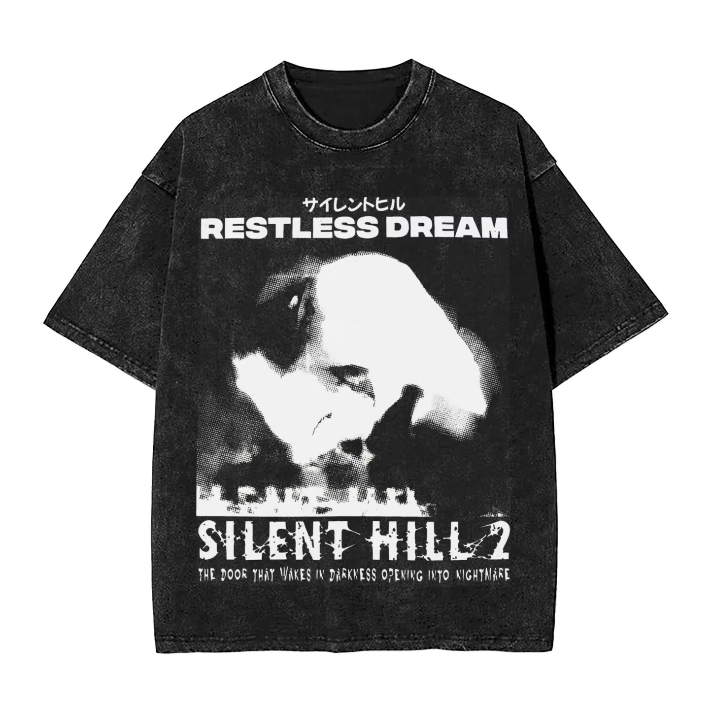 Washed Horror Silent Hill Heavens T-Shirt Streetwear Men Women