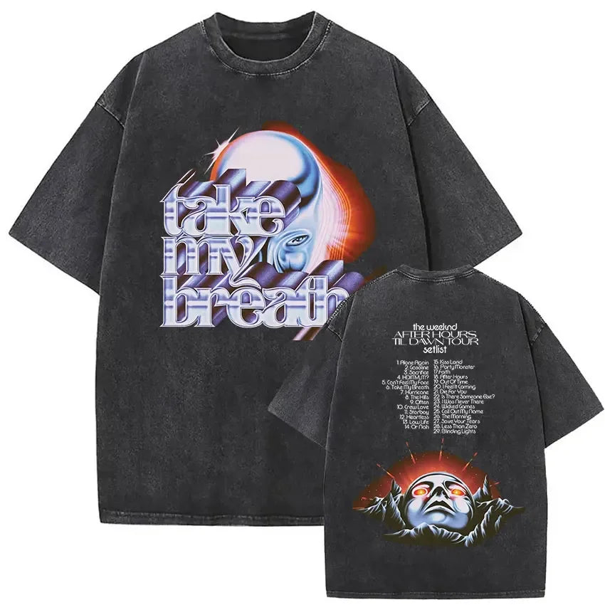 The Weeknd Vintage Washed T Shirt Men, different model