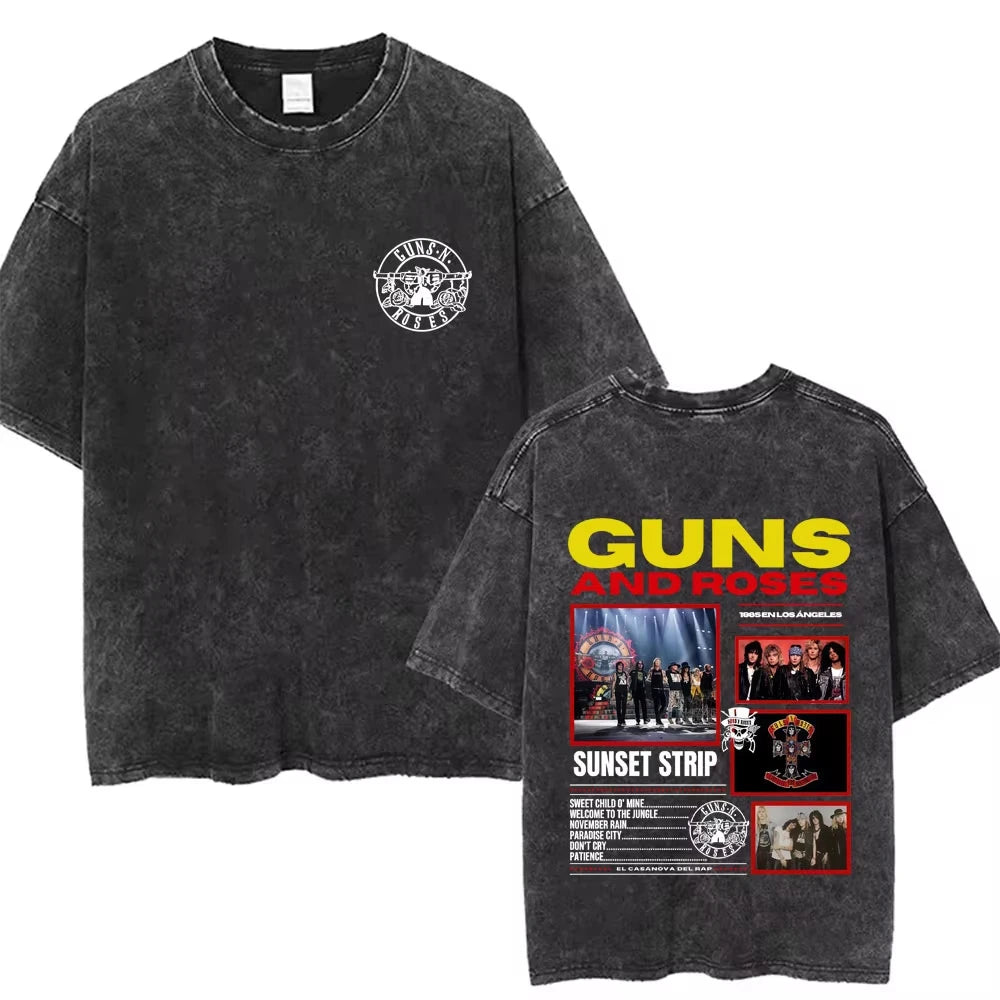 Mens T-Shirts Men Guns N Roses 85 Washed Vintage, different models