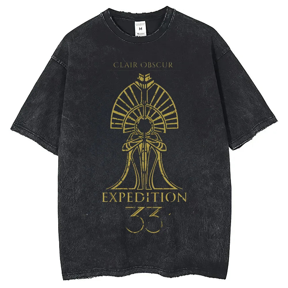 Clair Obscur Expedition 33 T-shirts for Men Merch T-Shirt Vintage Wash