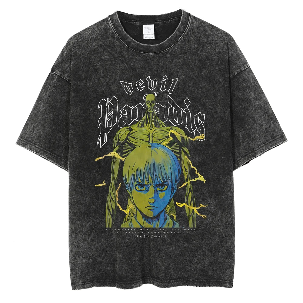 Attack On Titan T-shirts Tee Men Women Vintage Manga Oversized Casual, Different models