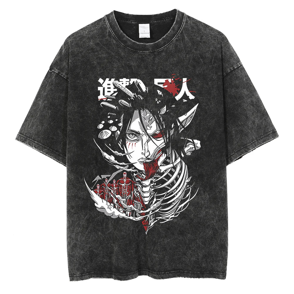 Attack On Titan T-shirts Tee Men Women Vintage Manga Oversized Casual, Different models