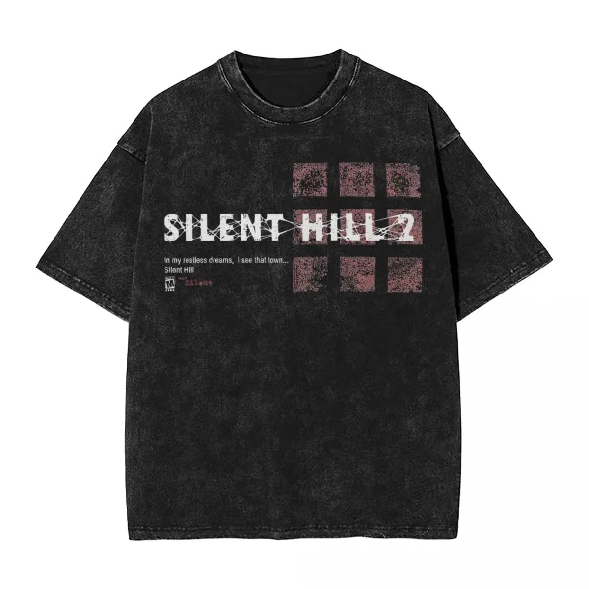 Washed Horror Silent Hill Heavens T-Shirt Streetwear Men Women