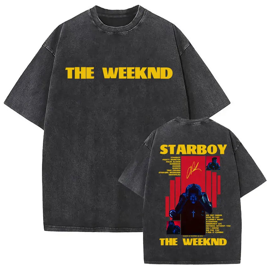 The Weeknd Vintage Washed T Shirt Men, different model