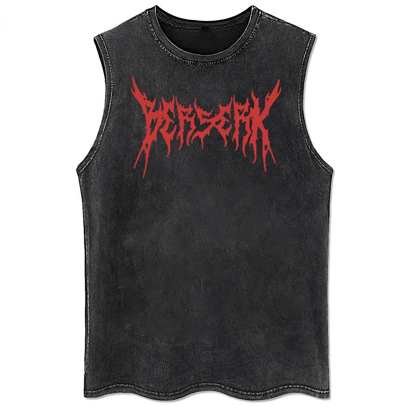 Vintage berserk tank top washed for men, different models