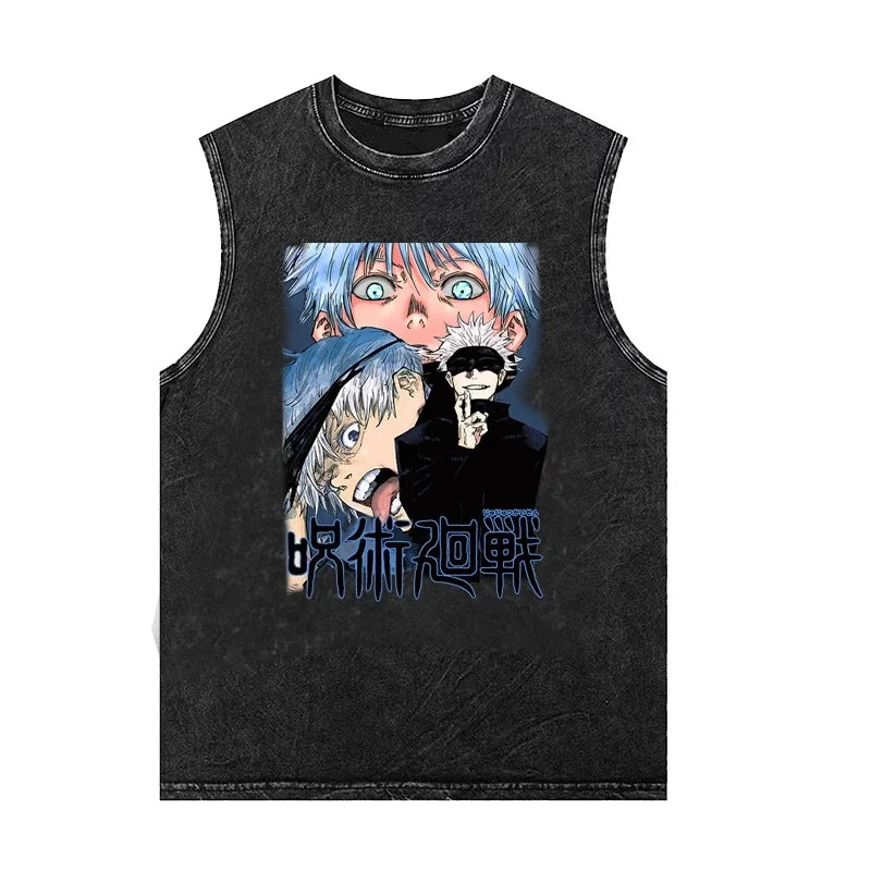 T-shirt men Anime retro washed tank top Y2K, different models