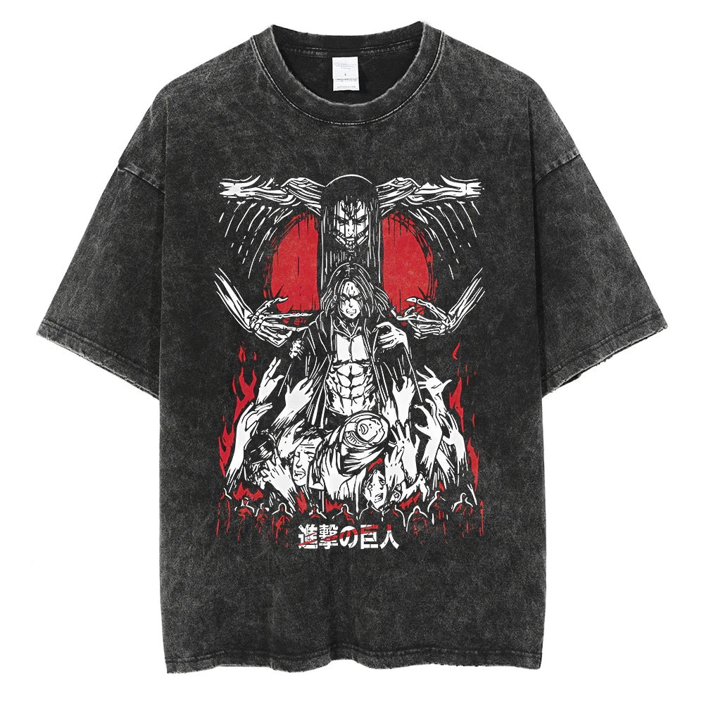 Attack On Titan T-shirts Tee Men Women Vintage Manga Oversized Casual, Different models