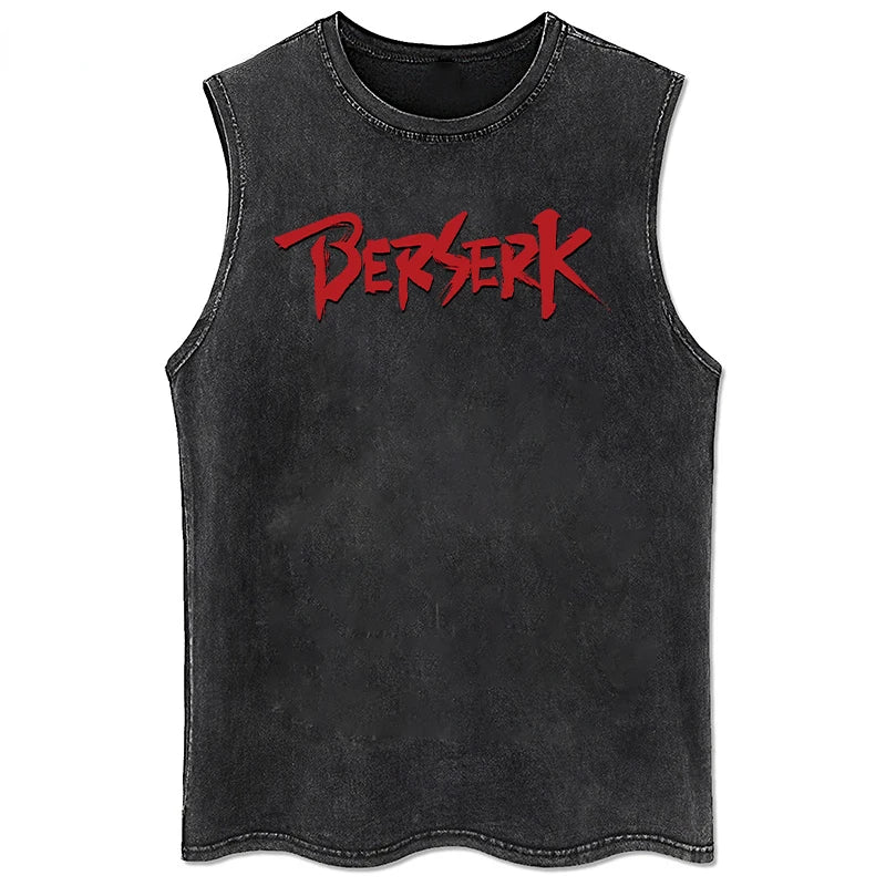 Vintage berserk tank top washed for men, different models