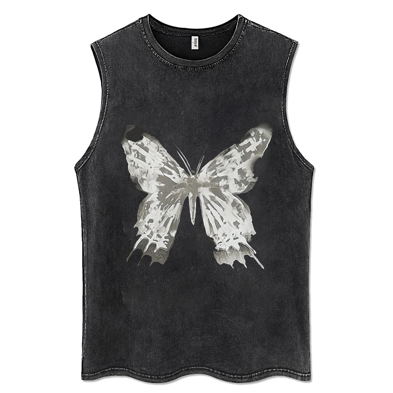 Y2K Tanks Tops for Men Women Vintage Black Men's Tshirts Gothic