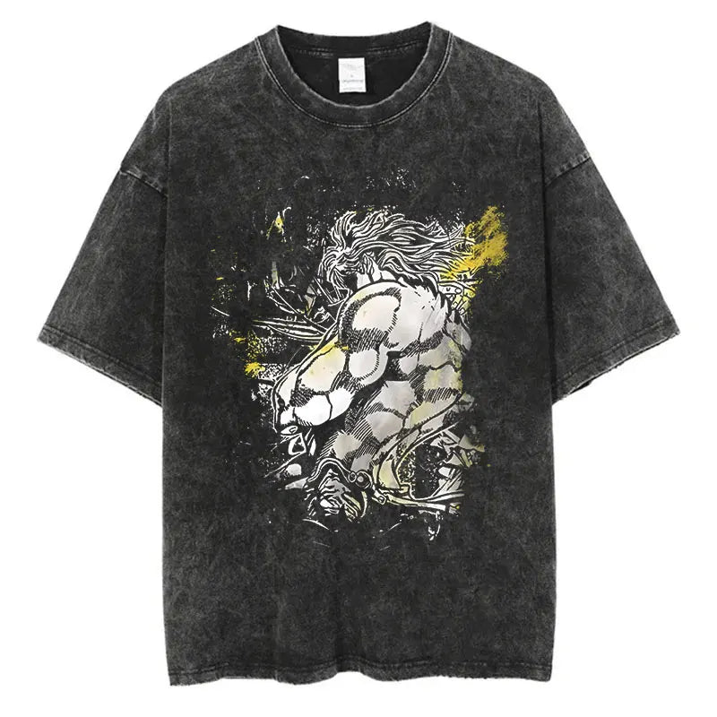 Vintage Washed TShirt Men Streetwear JoJo Bizarre Adventure Anime, different models