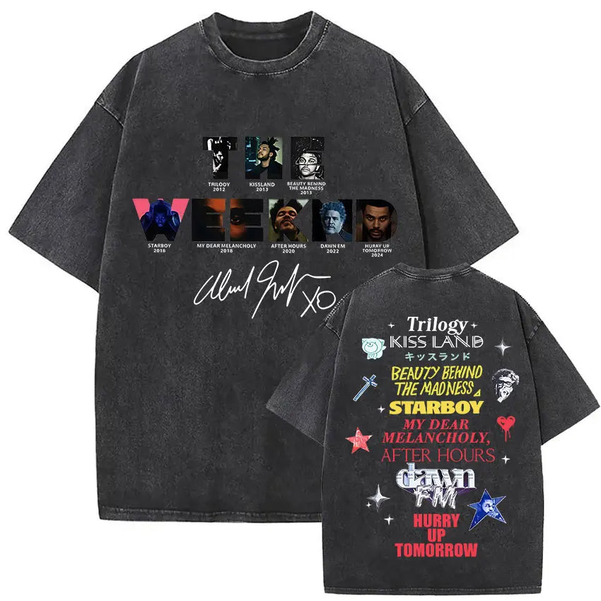 The Weeknd Vintage Washed T Shirt Men, different model