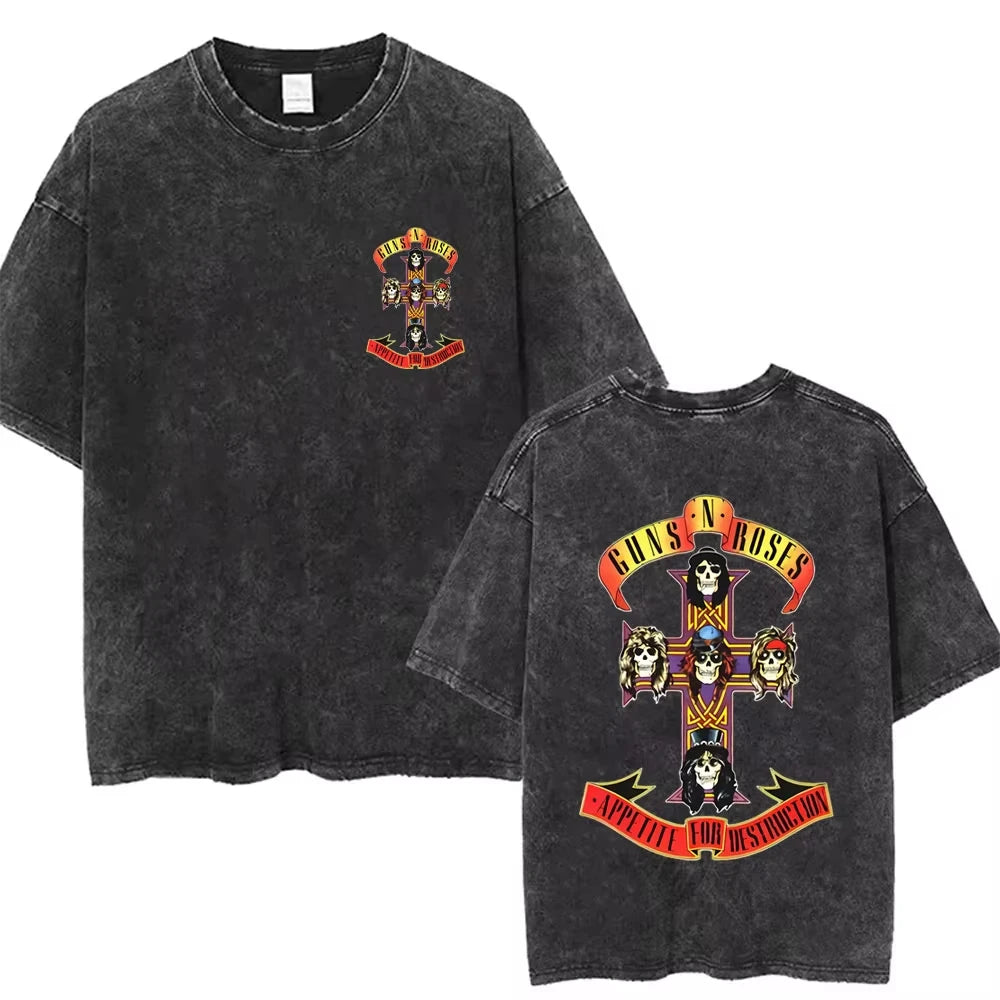 Mens T-Shirts Men Guns N Roses 85 Washed Vintage, different models