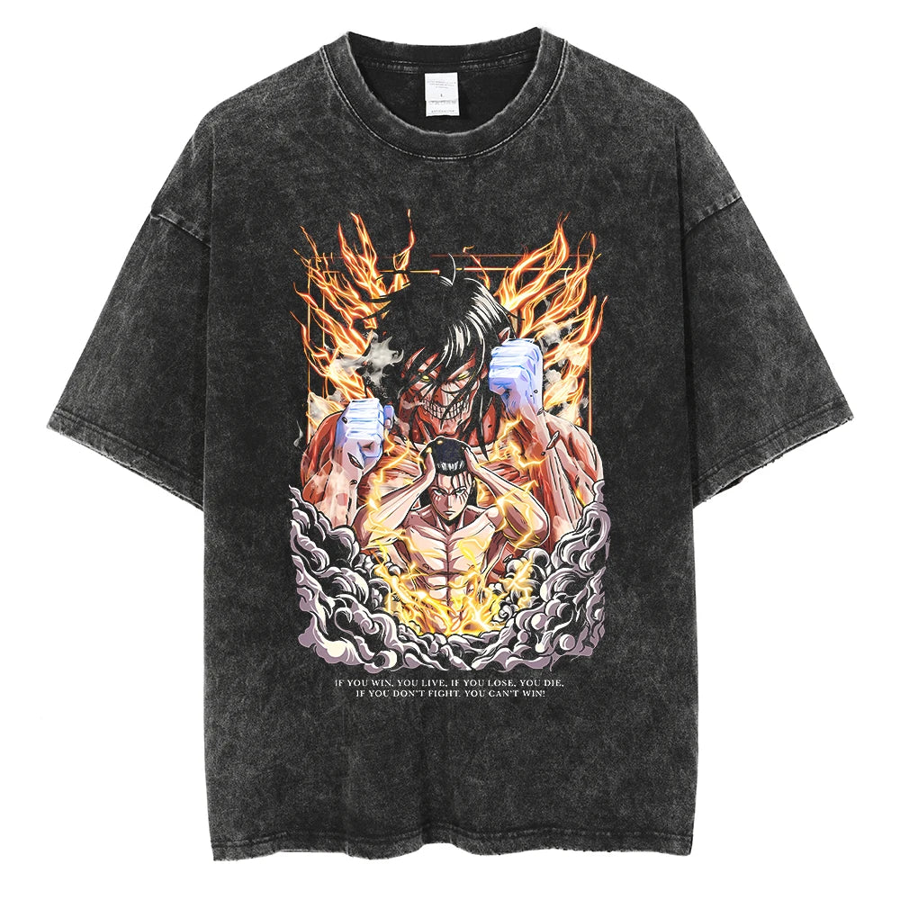 Attack On Titan T-shirts Tee Men Women Vintage Manga Oversized Casual, Different models