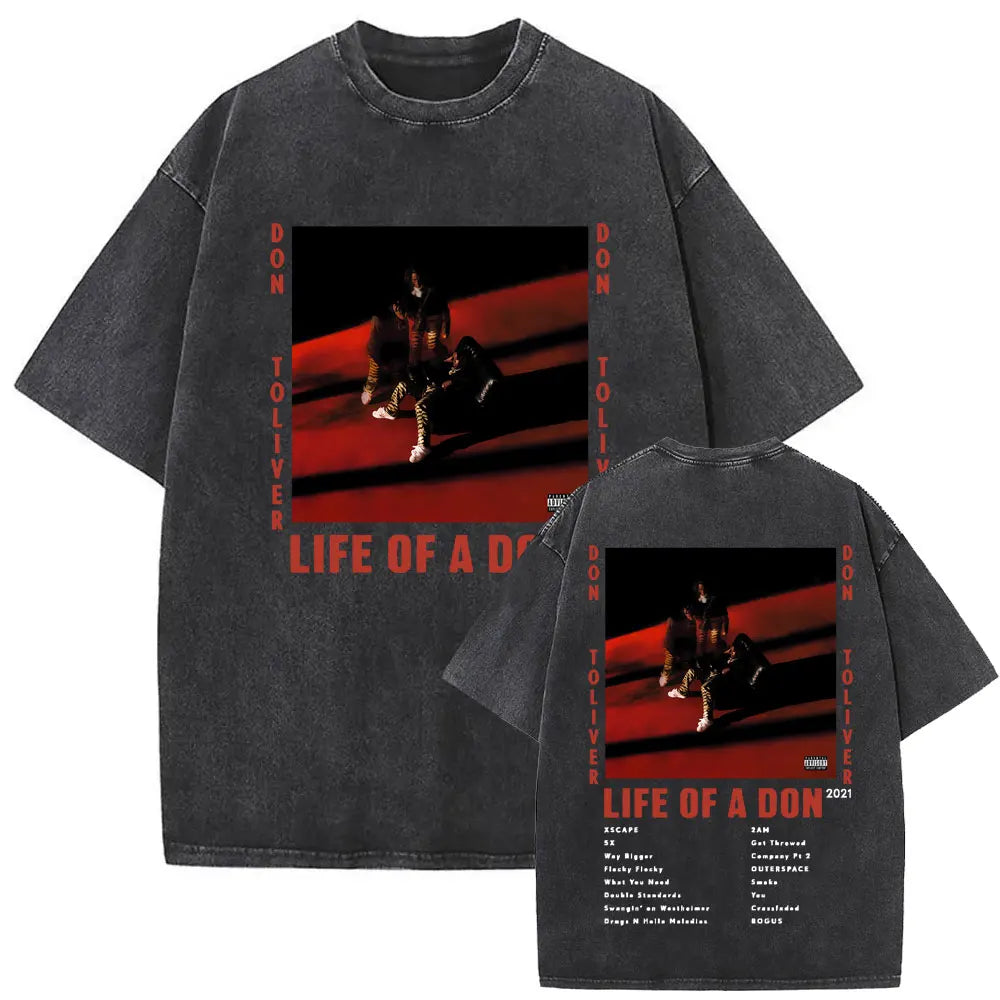 Washed Vintage Rapper Don Toliver Hardstone Psycho  Oversized T-shirts, different models