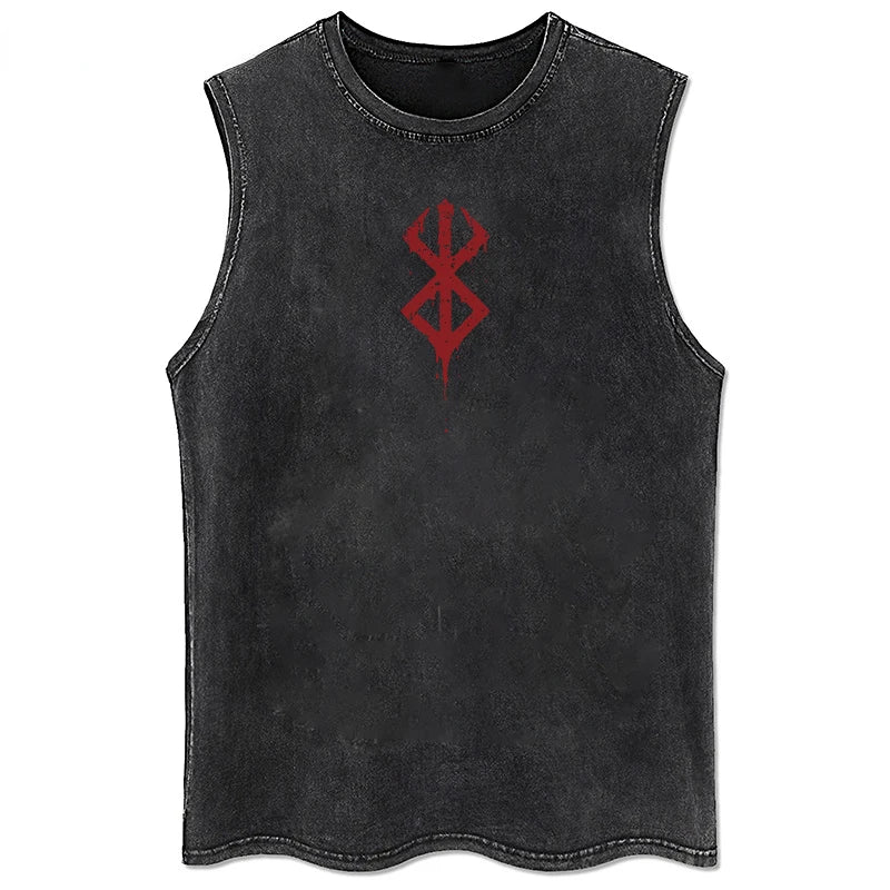 Vintage berserk tank top washed for men, different models