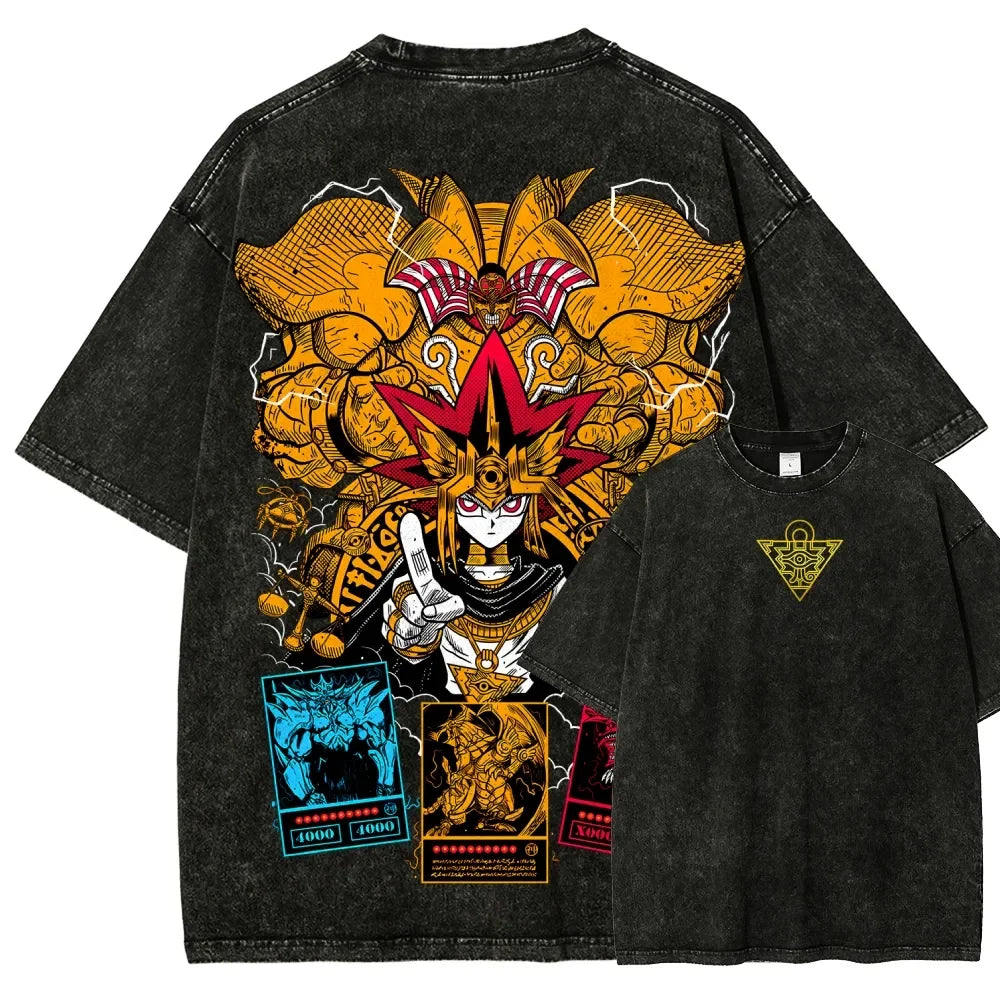 Yu Gi Oh Dark Men, Women Tshirts Washed Retro Oversized