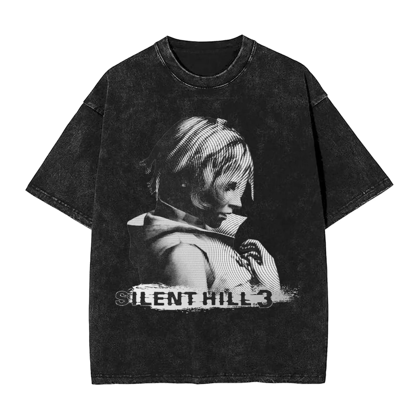 Washed Horror Silent Hill Heavens T-Shirt Streetwear Men Women