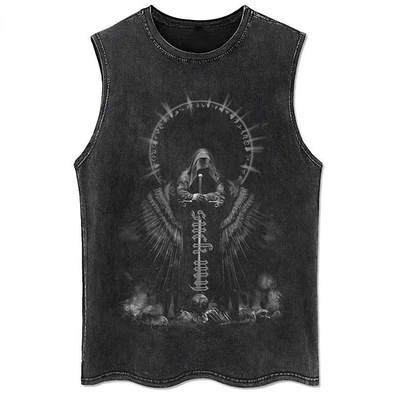 Y2K Tanks Tops for Men Women Vintage Black Men's Tshirts Gothic