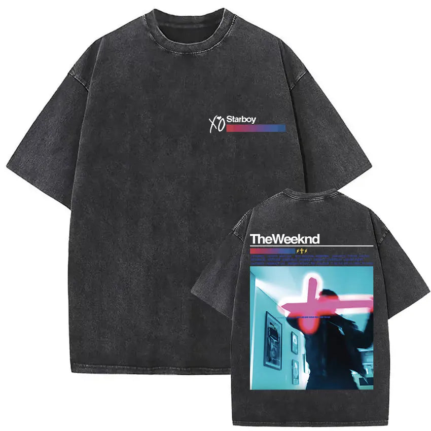 The Weeknd Vintage Washed T Shirt Men, different model
