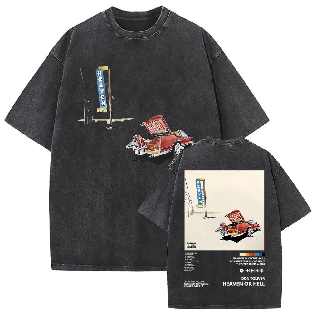 Washed Vintage Rapper Don Toliver Hardstone Psycho  Oversized T-shirts, different models
