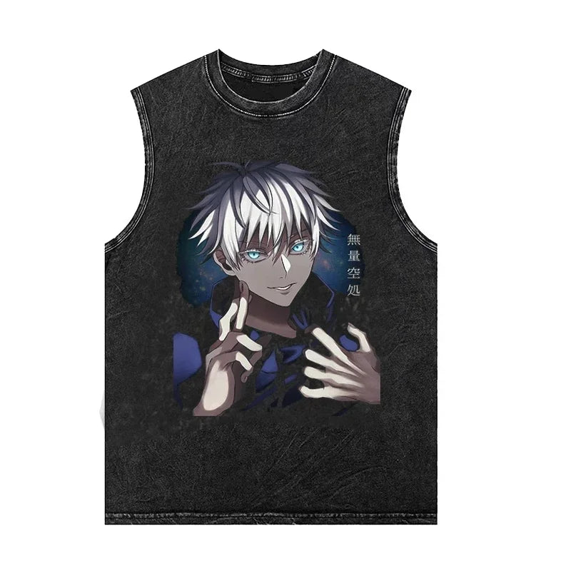 T-shirt men Anime retro washed tank top Y2K, different models