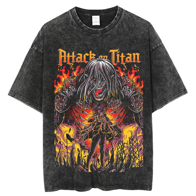 Attack On Titan T-shirts Tee Men Women Vintage Manga Oversized Casual, Different models