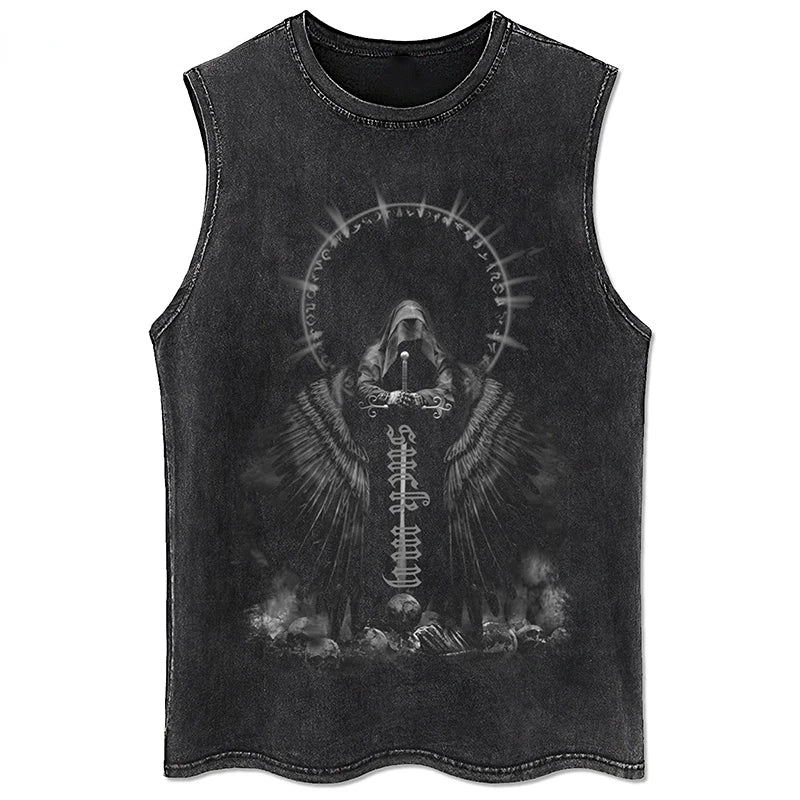 Y2K Tanks Tops for Men Women Vintage Black Men's Tshirts Gothic