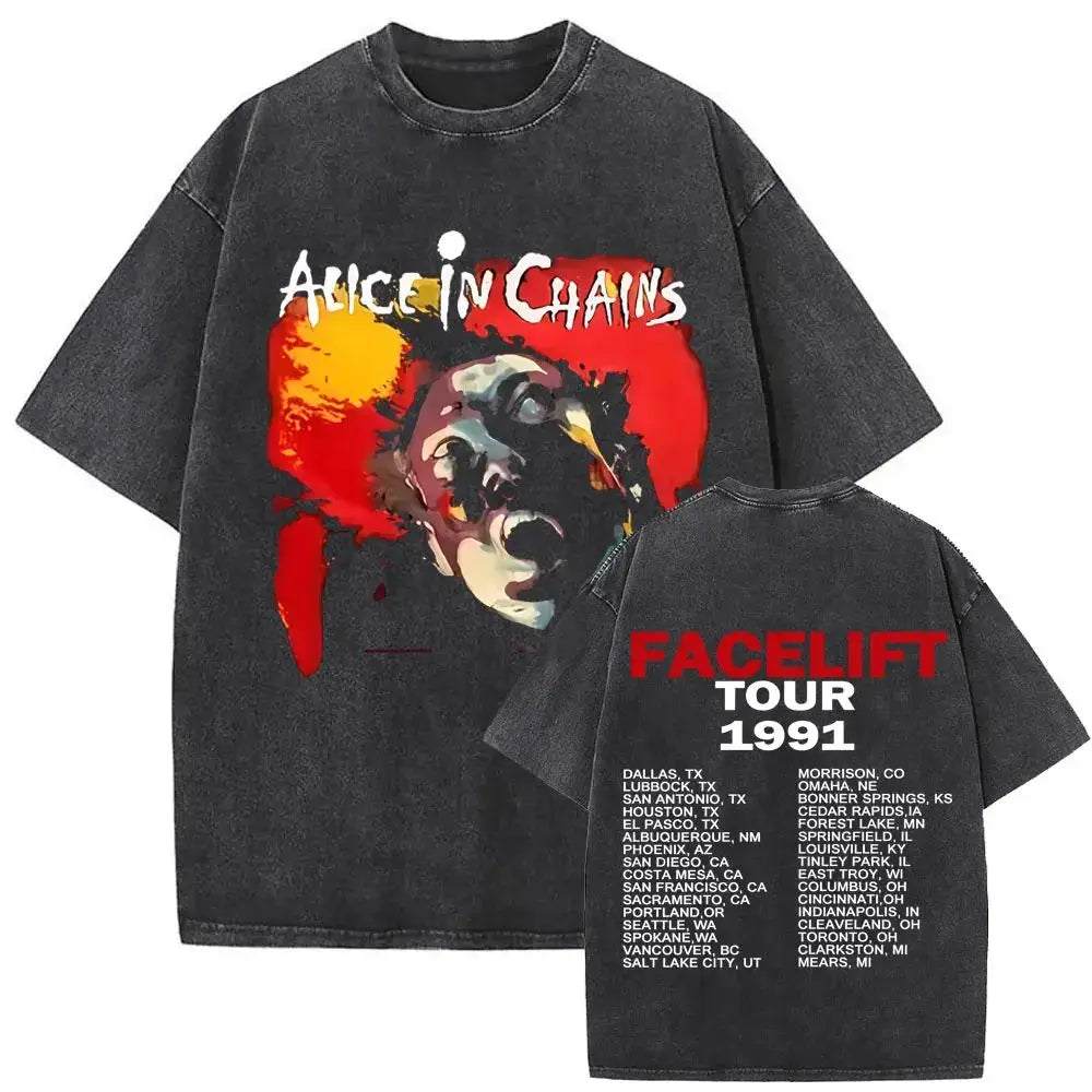 T-Shirt Rock Band Alice in Chains Dirt Washed Vintage  Y2k, different models