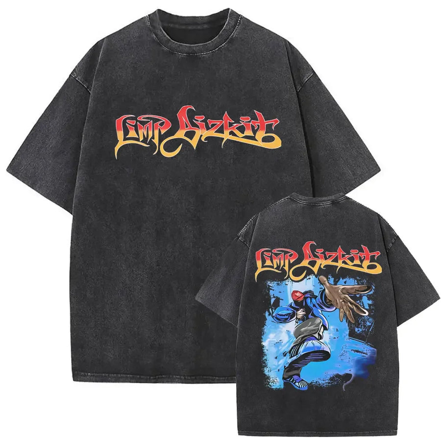 Washed Vintage Rock Band Limp Bizkit T-shirts Men Oversized, different models