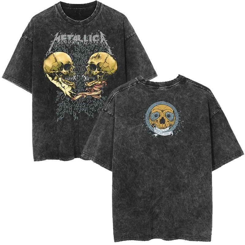 Metallica Rock Band's Vintage Washed Y2k Tshirt Men, different models