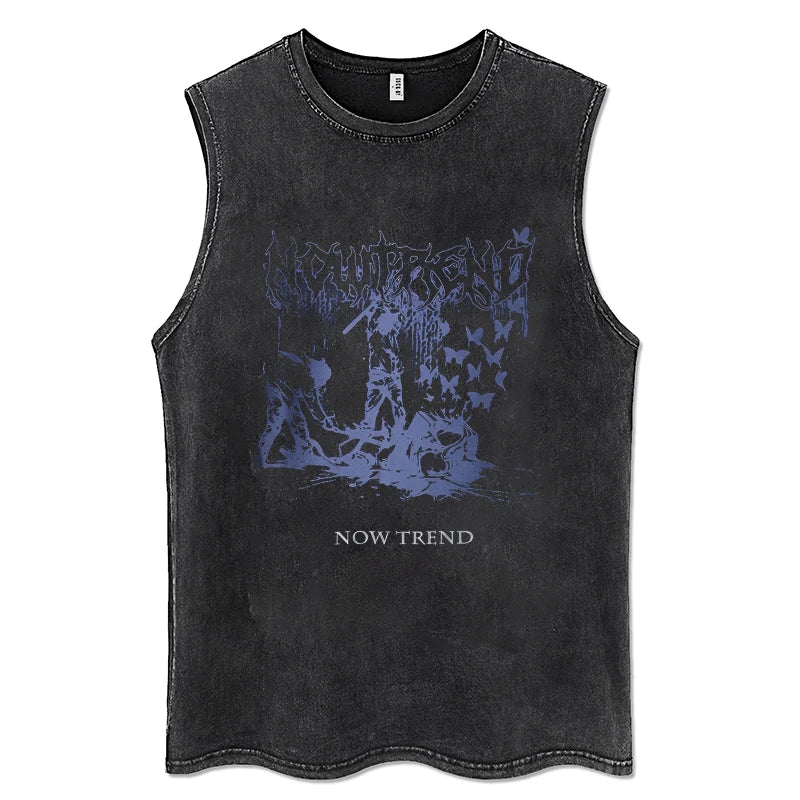 Y2K Tanks Tops for Men Women Vintage Black Men's Tshirts Gothic