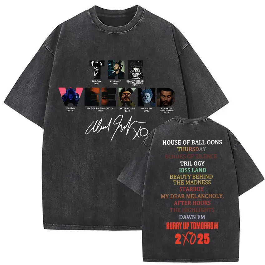 The Weeknd Vintage Washed T Shirt Men, different model
