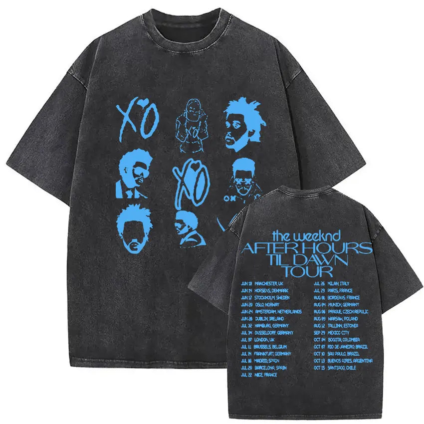 The Weeknd Vintage Washed T Shirt Men, different model
