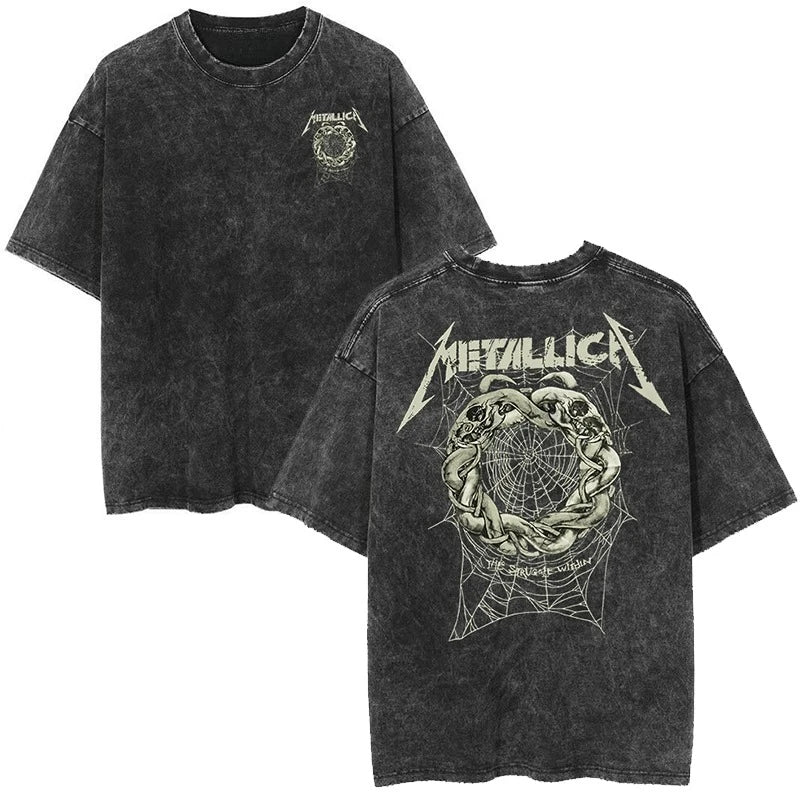 Metallica Rock Band's Vintage Washed Y2k Tshirt Men, different models